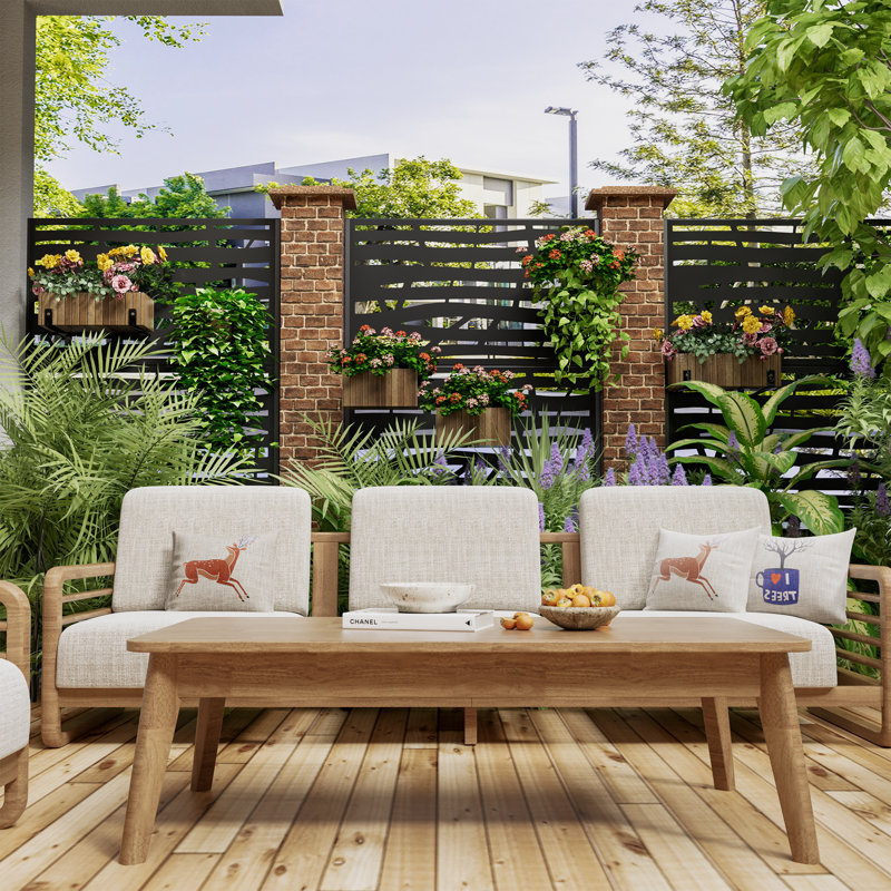 Dovelina 6.5 ft. H x 4 ft. W Privacy Screen Metal Fence